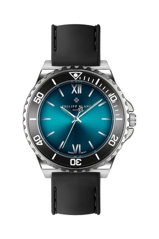 Montre à quartz en caoutchouc - Noir et argenté