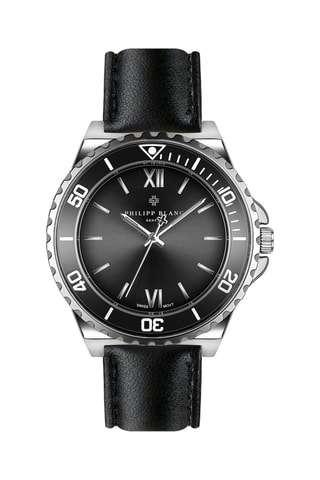 Montre à quartz en cuir - Noir