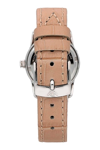 Montre à quartz en cuir Kent - Beige et argenté