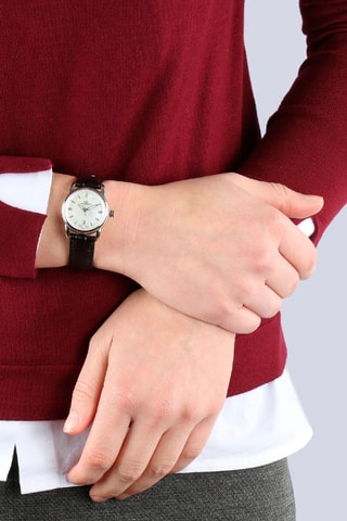 Montre à quartz en cuir Kent - Rose et argenté