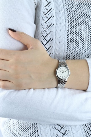 Montre à quartz en métal Marilyn - Argenté et blanc