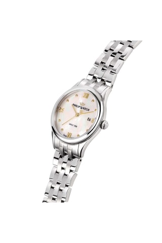 Montre à quartz en métal et nacre Marilyn - Argenté et blanc
