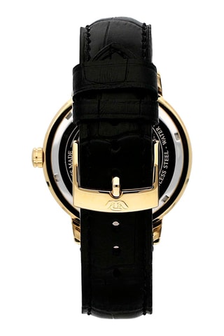 Montre à quartz en cuir Grand Archive 1940 - Noir et doré