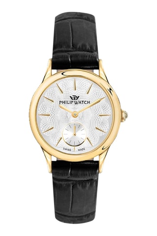 Montre à quartz en cuir Marilyn - Noir et doré