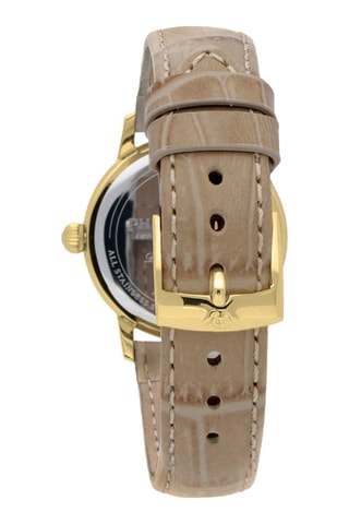 Montre à quartz en cuir Grand Archive 1940 - Gris et doré