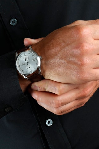 Montre automatique en cuir - Noir et argenté