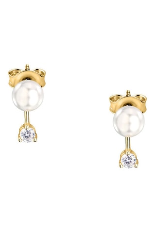 Puces Perle - Argent plaqué or jaune - Morellato
