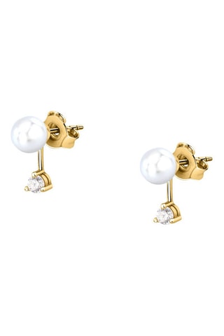 Puces Perle - Argent plaqué or jaune - Morellato