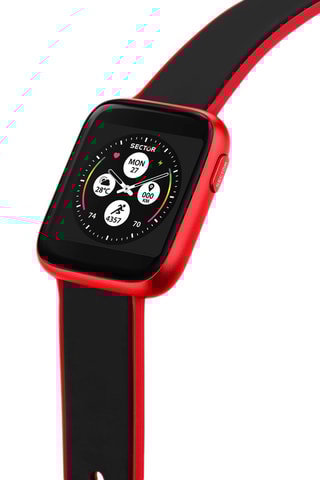 Montre connectée S-04 - Noir et rouge