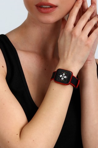 Montre connectée S-04 - Noir et rouge