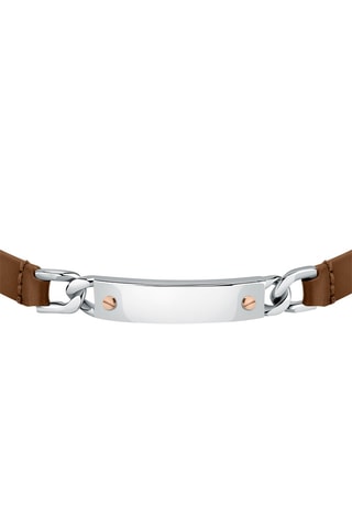 Bracelet - Cuir et plaqué ion or rose 