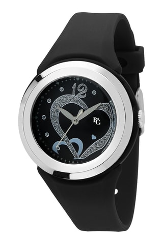 Montre analogique en polyuréthane - Noir et argenté