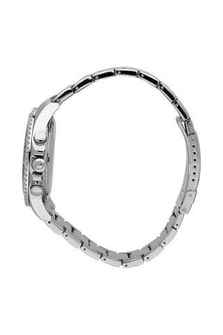 Montre à quartz en acier - Chronographe - Argenté et noir
