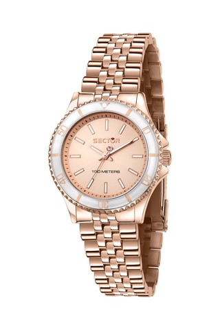 Montre à quartz en acier - Doré rose et rose