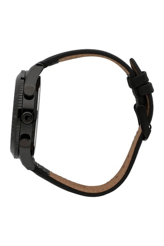 Montre à quartz en cuir - Noir