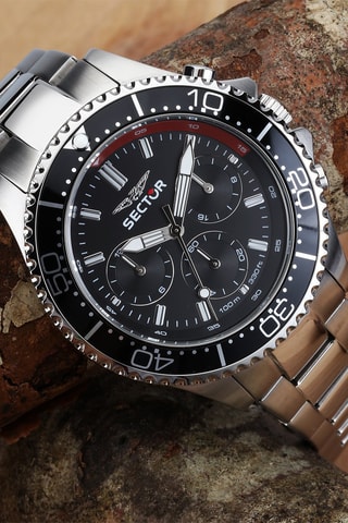 Montre à quartz en métal - Argenté et noir