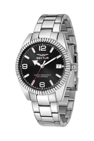 Montre à quartz en métal - Argenté et noir