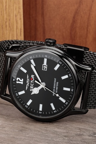 Montre à quartz en acier - Noir