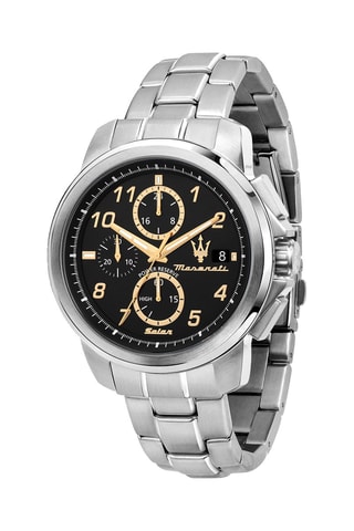 Montre à quartz en métal - Chronographe - Argenté et noir