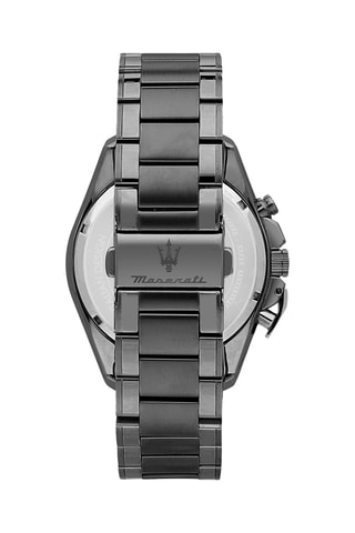 Montre à quartz en acier - Chronographe et Tachymètre - Gris foncé