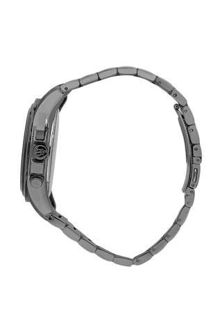 Montre à quartz en acier - Chronographe et Tachymètre - Gris foncé