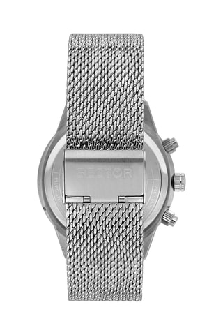Montre à quartz en acier - Chronographe et tachymètre - Argenté