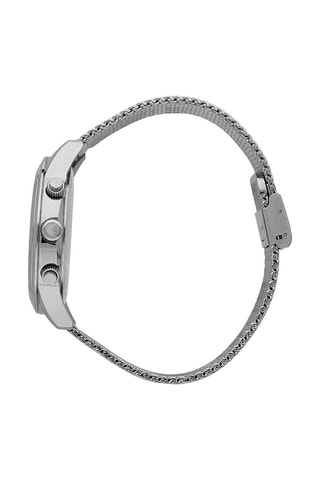 Montre à quartz en acier - Chronographe et tachymètre - Argenté