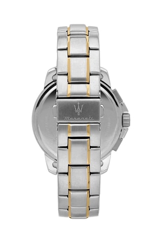 Montre à quartz en acier - Chronographe - Argenté et doré