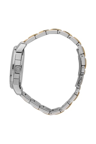 Montre à quartz en acier - Chronographe - Argenté et doré