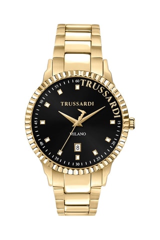 Montre à quartz en acier T-Bent - Doré et noir