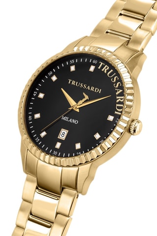Montre à quartz en acier T-Bent - Doré et noir