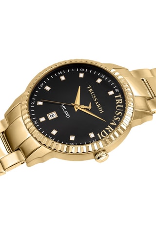 Montre à quartz en acier T-Bent - Doré et noir