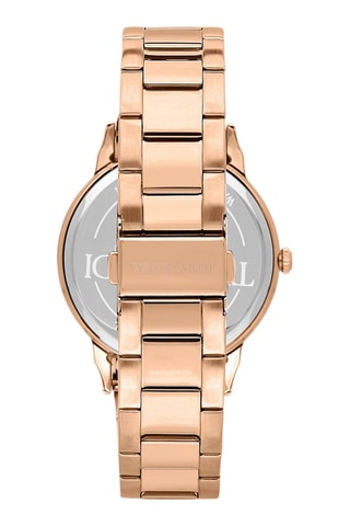 Montre à quartz en acier T-Bent - Doré rose et marron