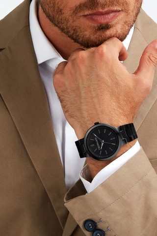 Montre à quartz en acier Loud - Noir
