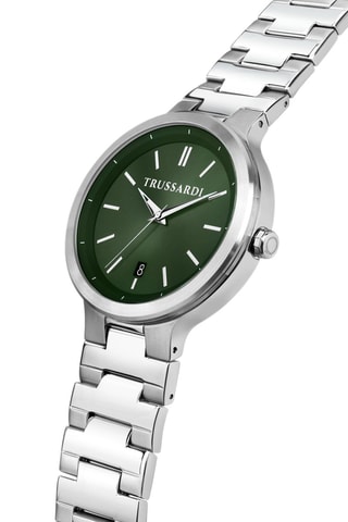 Montre à quartz en acier Loud - Argenté et vert