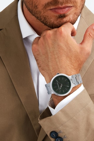 Montre à quartz en acier Loud - Argenté et vert