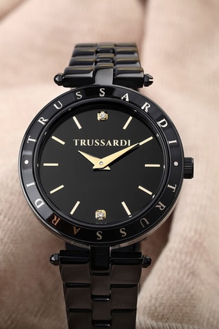 Montre à quartz en acier T-Shiny - Noir