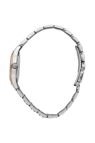 Montre à quartz en acier - Argenté et doré rose
