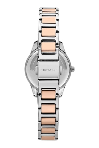 Montre à quartz en acier - Argenté et doré rose
