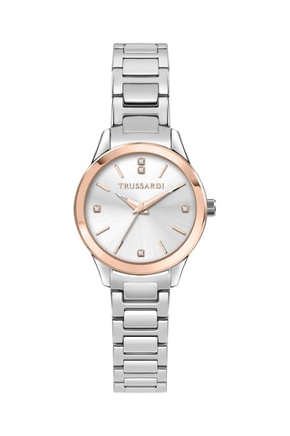 Montre à quartz en acier T-Sky - Argenté et doré rose