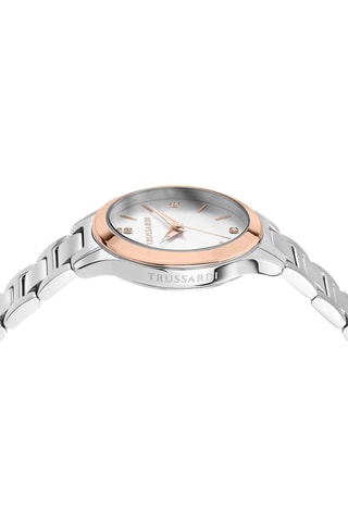 Montre à quartz en acier T-Sky - Argenté et doré rose