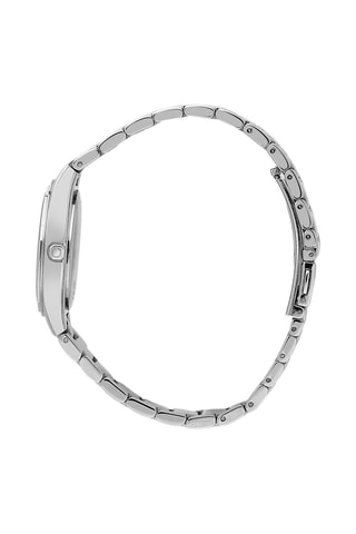 Montre à quartz en acier, nacre et diamants Brink