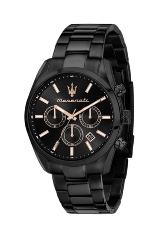 Montre à quartz en métal Attrazione - Chronographe - Noir