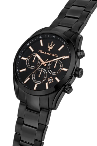 Montre à quartz en métal Attrazione - Chronographe - Noir