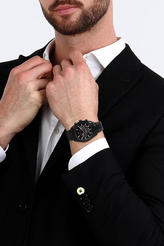 Montre à quartz en métal Attrazione - Chronographe - Noir