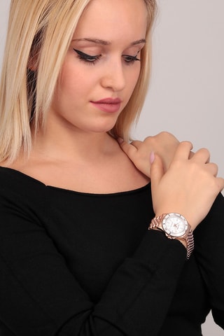 Montre à quartz en acier 230 - Doré rose et blanc