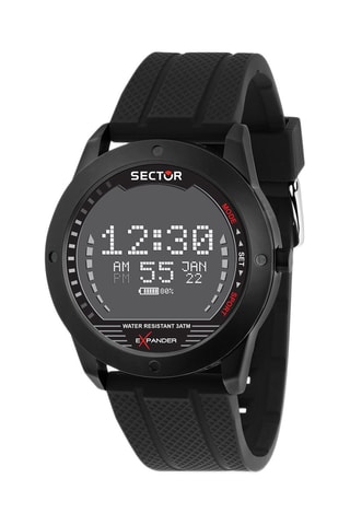 Montre digitale à quartz en silicone EX-43 - Noir