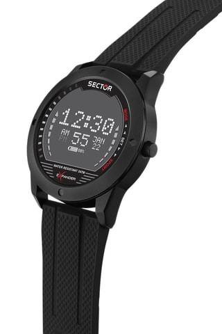 Montre digitale à quartz en silicone EX-43 - Noir