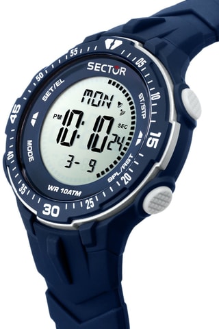 Montre digitale à quartz en silicone EX-43 - Bleu