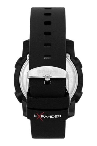 Montre digitale à quartz en silicone EX-38 - Noir et argenté
